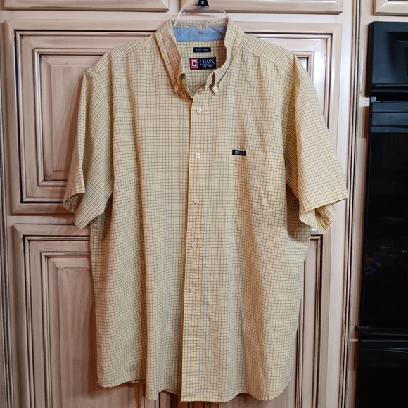 Chaps Yellow Plaid Casual Shirt - Size XXL‎ - Picture 1 of 4